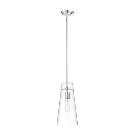 Z-Lite Kira Pendant, 1-Light, 6.5 In.W x 13 In.H, Chrome /Clear 7508P-ROD-CH